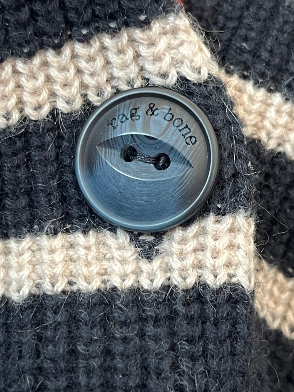 Rag & Bone Ann striped cardigan navy blue white red stripes Americana sweater - Picture 5 of 11